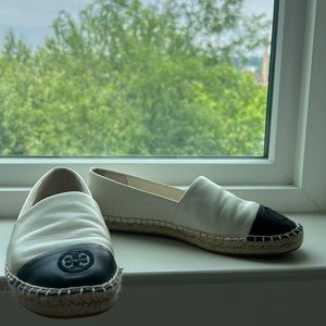 Tory Burch Leather Color Block Espadrilles Size 8